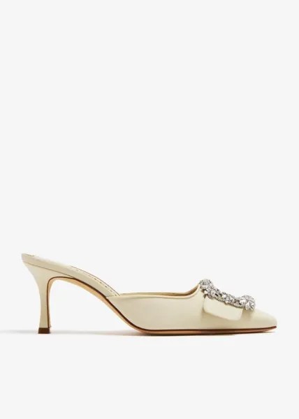 Мюли Manolo Blahnik Maysale Jewel, белый