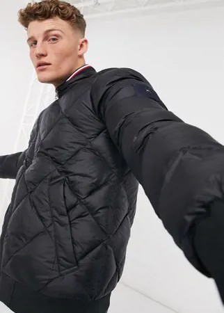 Стеганый дутый бомбер в двух тонах Tommy Hilfiger-Черный цвет