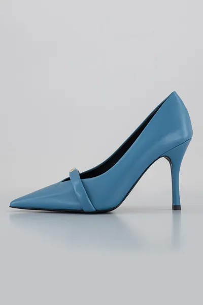 Кожаные туфли на шпильке и остроконечном носке Furla, синий
