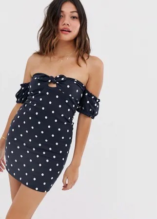 Сарафан с пышными рукавами и принтом ASOS DESIGN-Мульти
