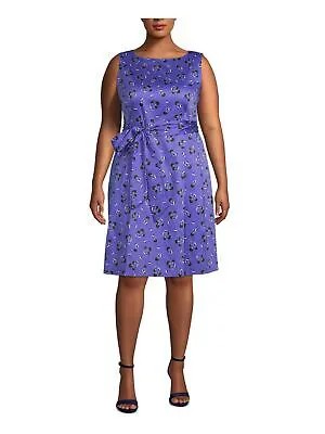 ANNE KLEIN Женское вечернее платье длиной до колена с фиолетовым галстуком без рукавов размера плюс 18 Вт