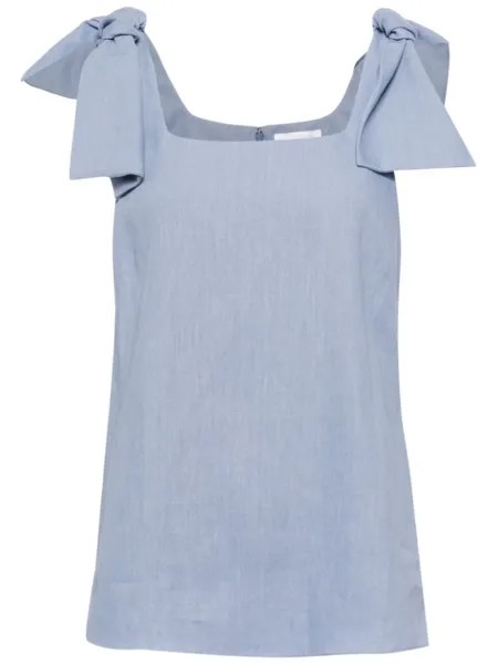 Chloé льняной топ с бантами, синий