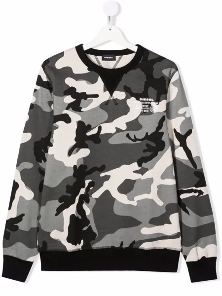 Diesel Kids свитер с камуфляжным принтом