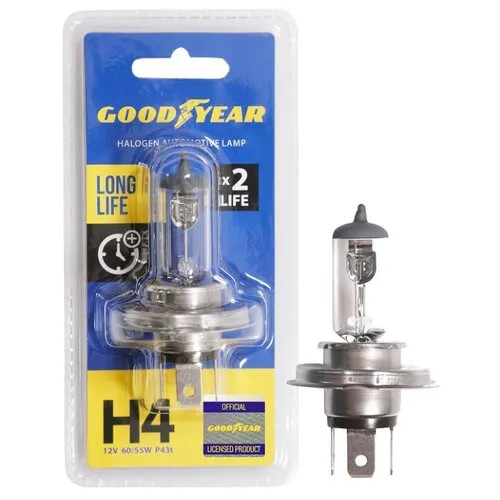 Лампа автомобильная галогенная GOODYEAR Н4 12V 60/55W Long Life 1 шт.