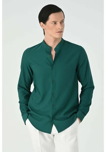 Рубашка Mandarin Collar Long Sleeve Antioch, зеленый