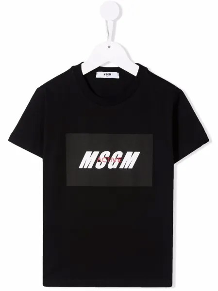 MSGM Kids logo-patch T-shirt