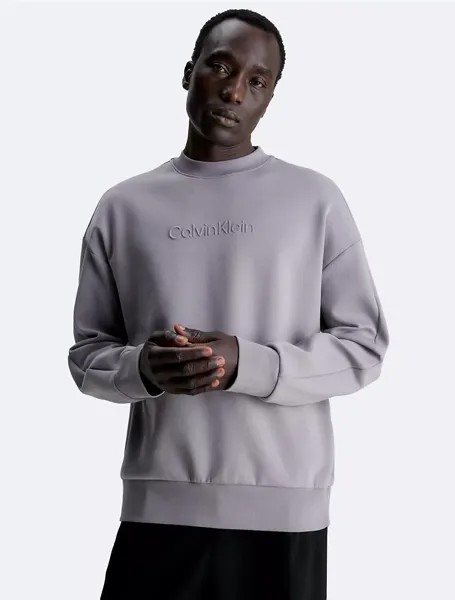 Свитшот Calvin Klein Embossed Logo Crewneck, серый