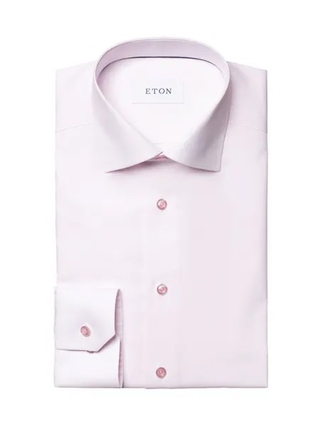 Текстурированная однотонная рубашка современного кроя Eton, розовый