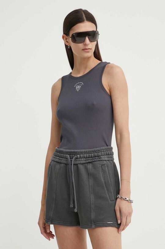 Хлопковый топ G-Star Raw, серый