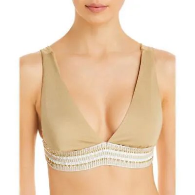 Peixoto женский купальник бикини Charlie Gold с глубоким вырезом металлик, L BHFO 3406