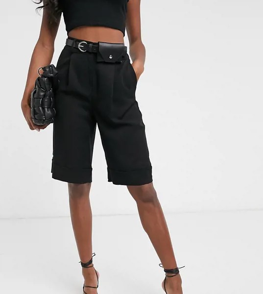 Черные строгие шорты с ремнем Vero Moda Tall-Черный цвет