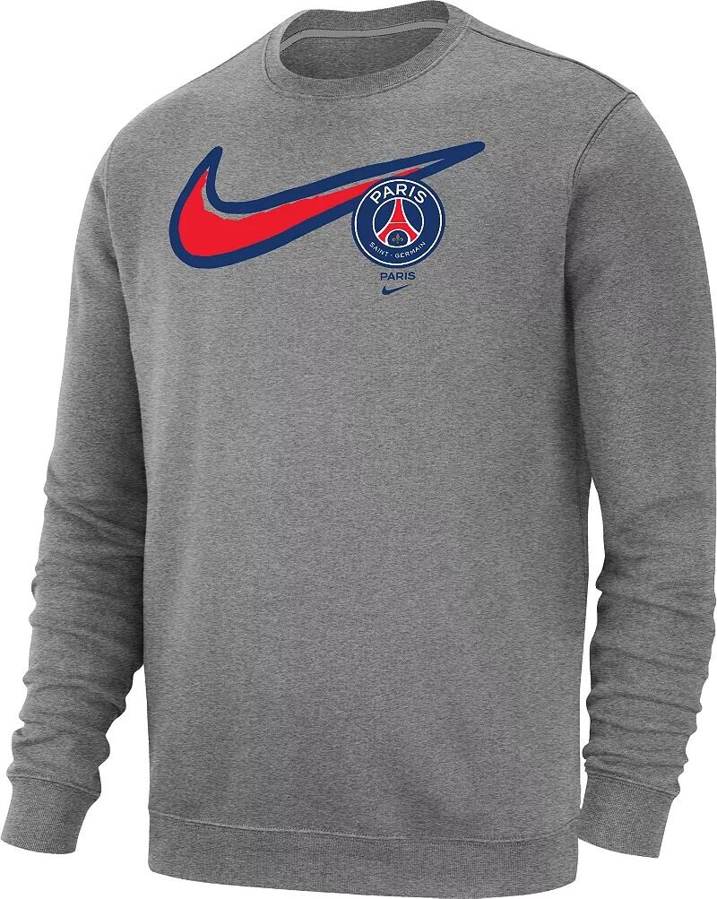Серый флисовый свитшот с круглым вырезом Nike Paris Saint-Germain