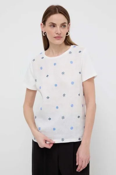 Льняная блузка Weekend Max Mara, белый