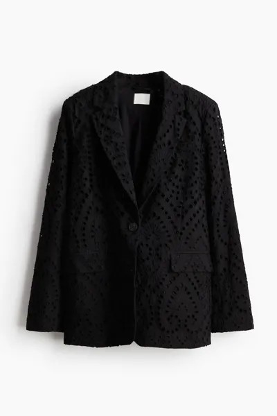 Пиджак H&M Eyelet Embroidery, черный