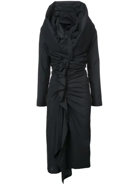 Yohji Yamamoto платье с объемными сборками, черный