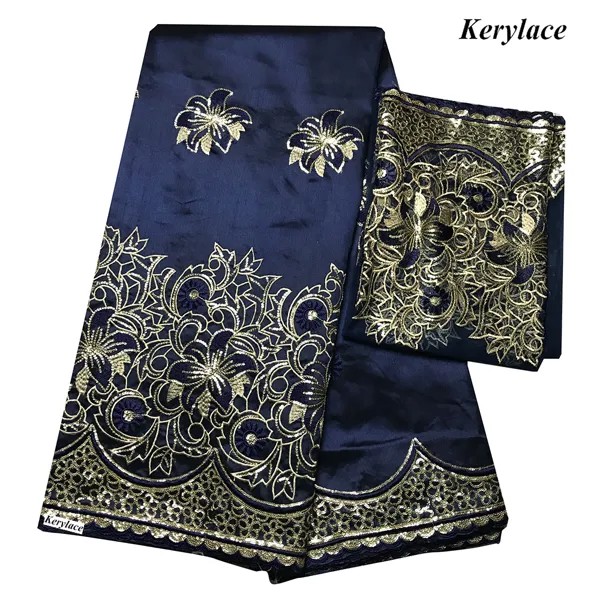 Женские/мужские темно-синие кружевные ткани George, африканская швейцарская вуаль, кружевные блестки, одежда для вечеринки, 2 ярда, сетчатые тканевые шарфы