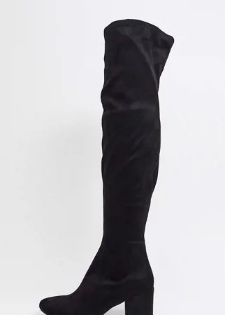 Черные ботфорты с круглым носком RAID Wide Fit Kola-Черный
