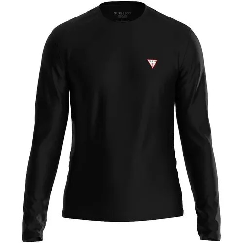 Лонгслив GUESS, хлопок, размер 54/XXL, черный