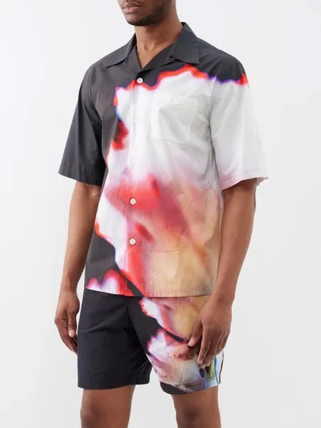 Рубашка solarized с цветочным принтом Alexander McQueen, черный