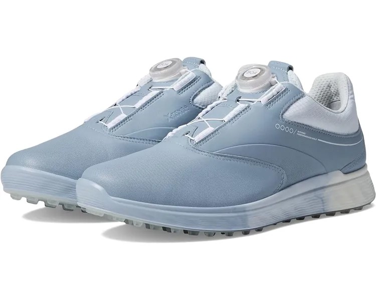 Кроссовки ECCO Golf S-Three Boa GORE-TEX Waterproof Golf Hybrid Golf Shoes, цвет Dusty Blue/Air Steer Leather/Textile