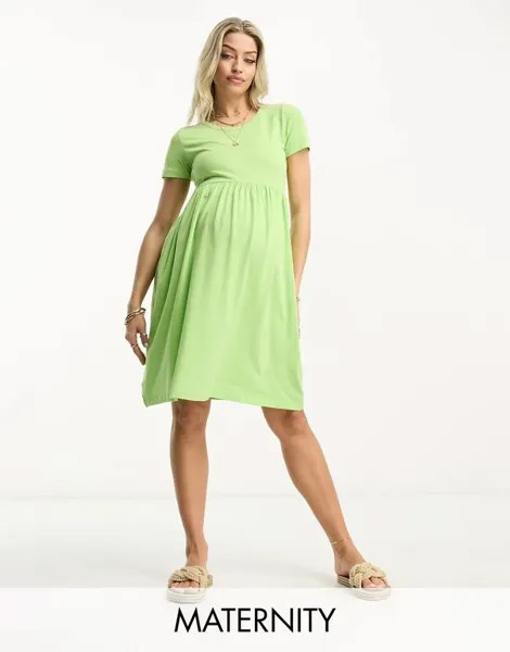 Зеленое платье мини-комбинации Mamalicious Maternity, одежда для беременных Mama.licious