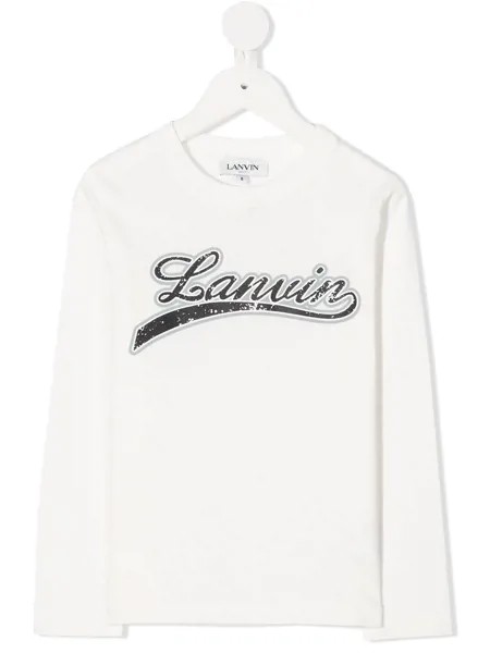 LANVIN Enfant топ с длинными рукавами и логотипом