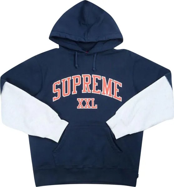 Толстовка Supreme XXL Hooded Sweatshirt 'Navy', синий