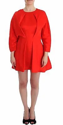 Платье FYODOR GOLAN Красное мини-льняное платье-футляр с рукавами 3/4 Великобритания 8/США 6/S Рекомендуемая розничная цена 1000 долларов США