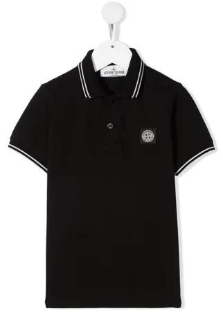 Stone Island Junior рубашка поло с нашивкой-логотипом