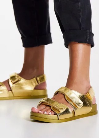 Золотистые сандалии в спортивном стиле ASOS DESIGN Factually-Золотистый
