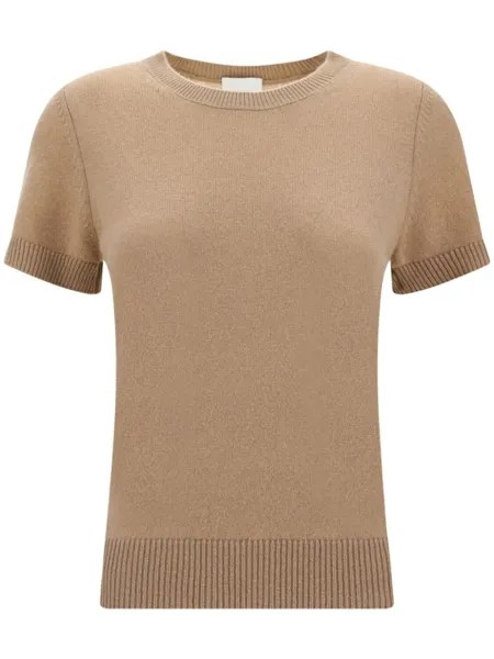 Allude кашемировый топ с круглым вырезом, нейтральный цвет