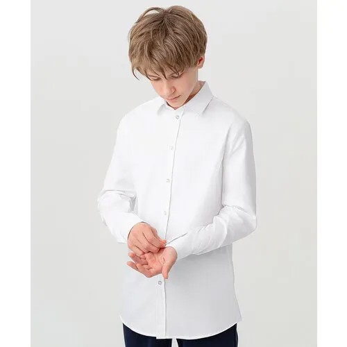 Школьная рубашка Button Blue, размер 164, белый