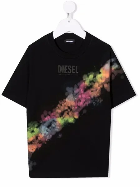 Diesel Kids футболка с абстрактным принтом