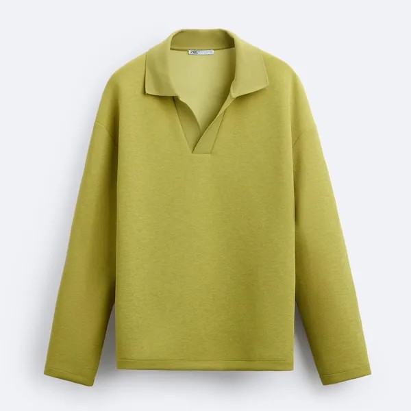 Поло Zara Textured, лаймовый