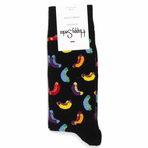 Носки Happy Socks Мужские носки с рисунками Happy Socks, размер 41-46, черный, синий