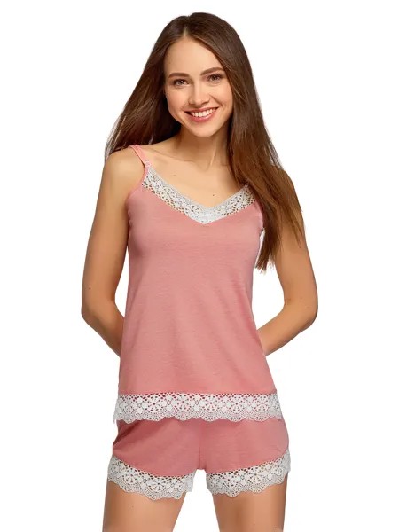 Пижама женская oodji 56002204 розовая S