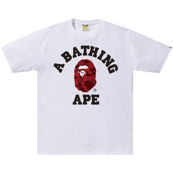 Футболка BAPE Color Camo College Tee 'White/Red', белый