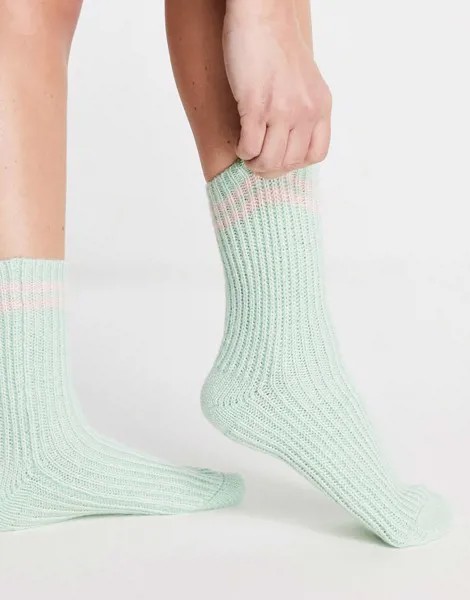 Носки с полосками Topshop-Зеленый цвет