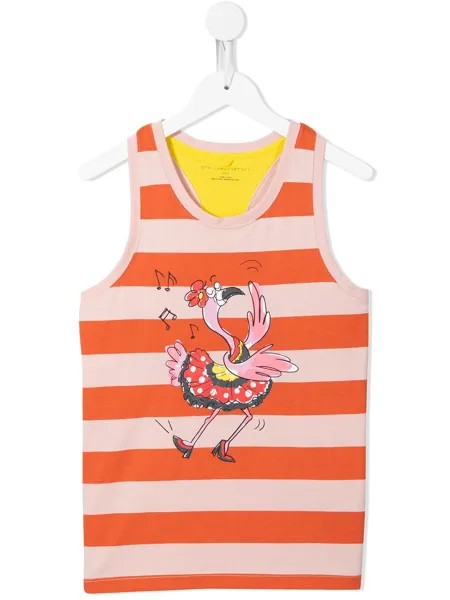 Stella McCartney Kids полосатый топ без рукавов Dancing Flamingo