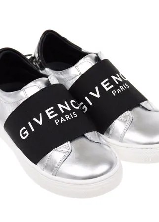 Серебристые кеды с эластичной вставкой Givenchy детские
