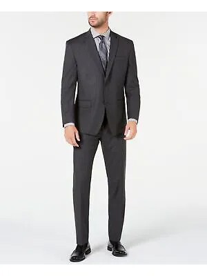MARC NEW YORK Мужской серый однобортный костюм в тонкую полоску, длина 43 дюйма