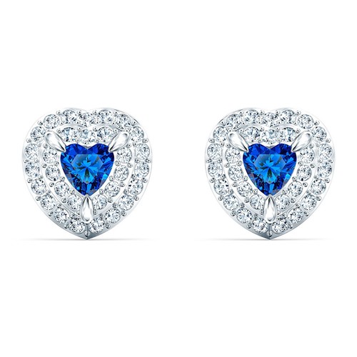 Серьги SWAROVSKI, кристаллы Swarovski, серебряный, голубой