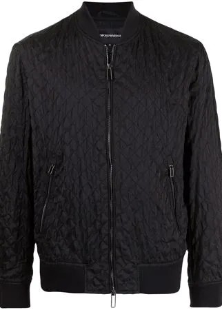 Emporio Armani бомбер на молнии с вышивкой