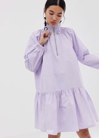 Свободное платье с заниженной линией талии ASOS WHITE-Фиолетовый