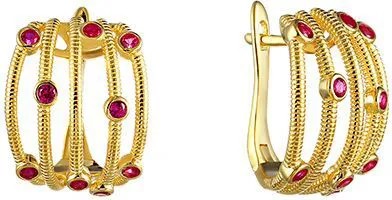 Серьги женские из серебра Джей Ви 00343E, фианит