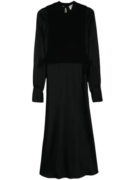 Semicouture многослойное платье макси, черный