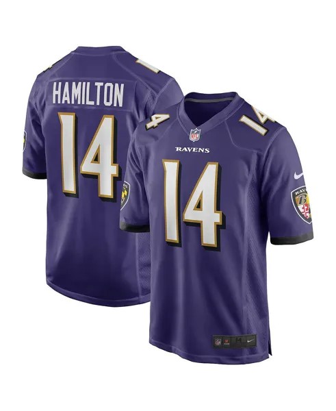 Мужская майка kyle hamilton purple baltimore ravens 2022 nfl draft first round game джерси Nike, фиолетовый