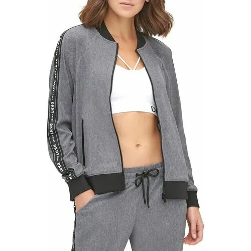 Толстовка DKNY, силуэт свободный, средней длины, подкладка, карманы, карманы, размер XL, серый