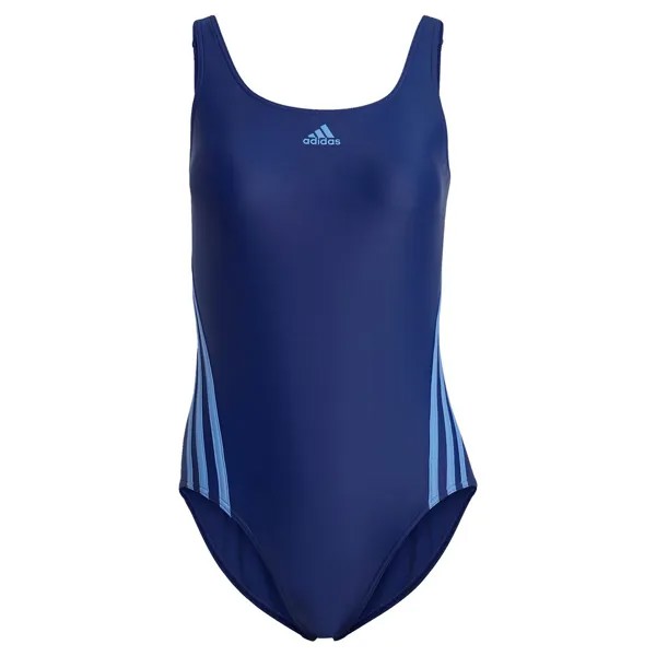 Активный купальник-бралетт Adidas 3-Stripes, лазурный/темно-синий