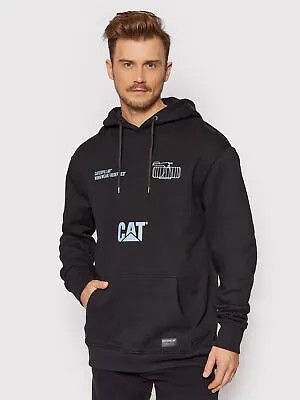 CAT Painted Hoodie Mens Black Casual Lifestyle Sportswear Sweatshirt Hoody Top